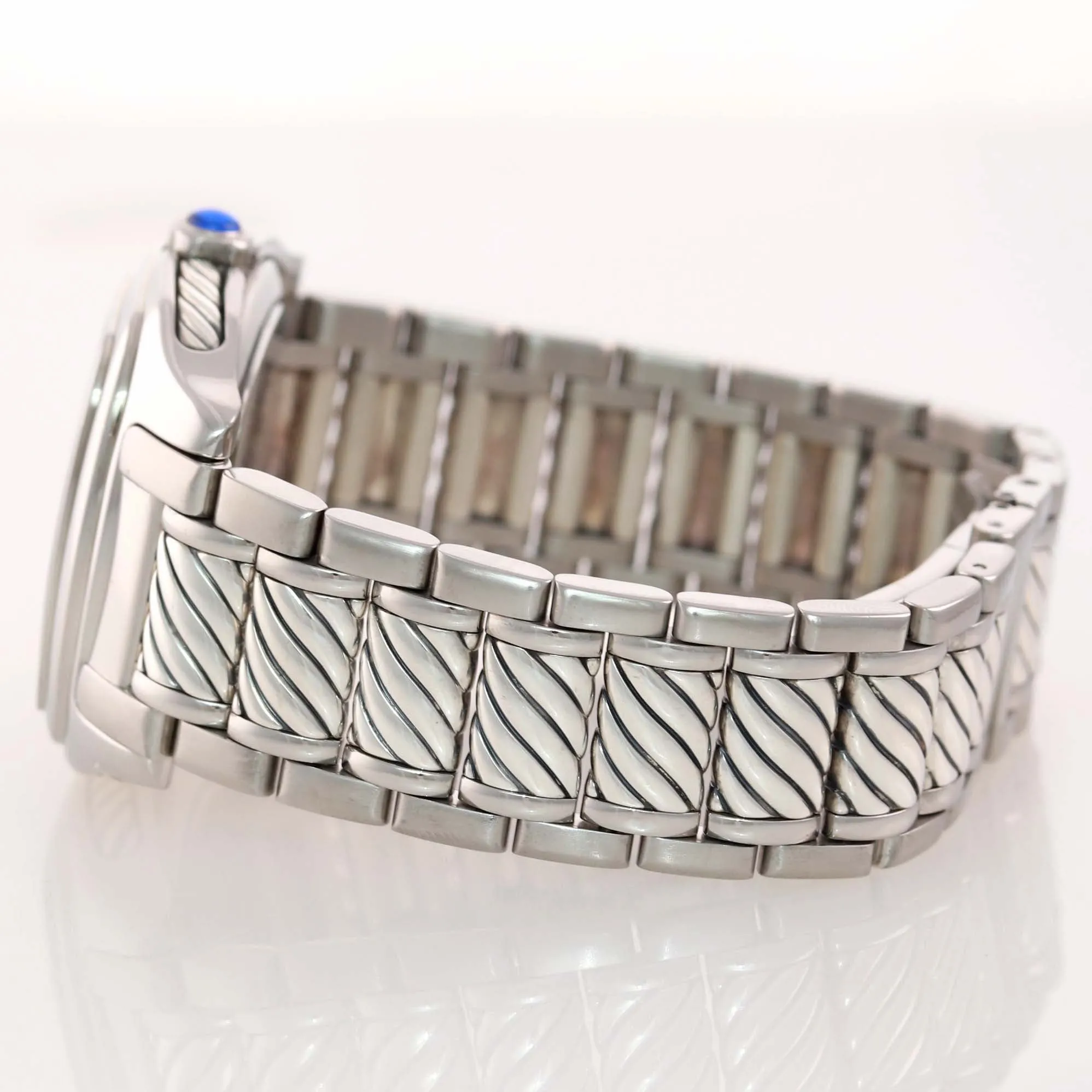 MINT David Yurman Steel Thoroughbred Blue Automatic Date 35mm Watch T301-LST
