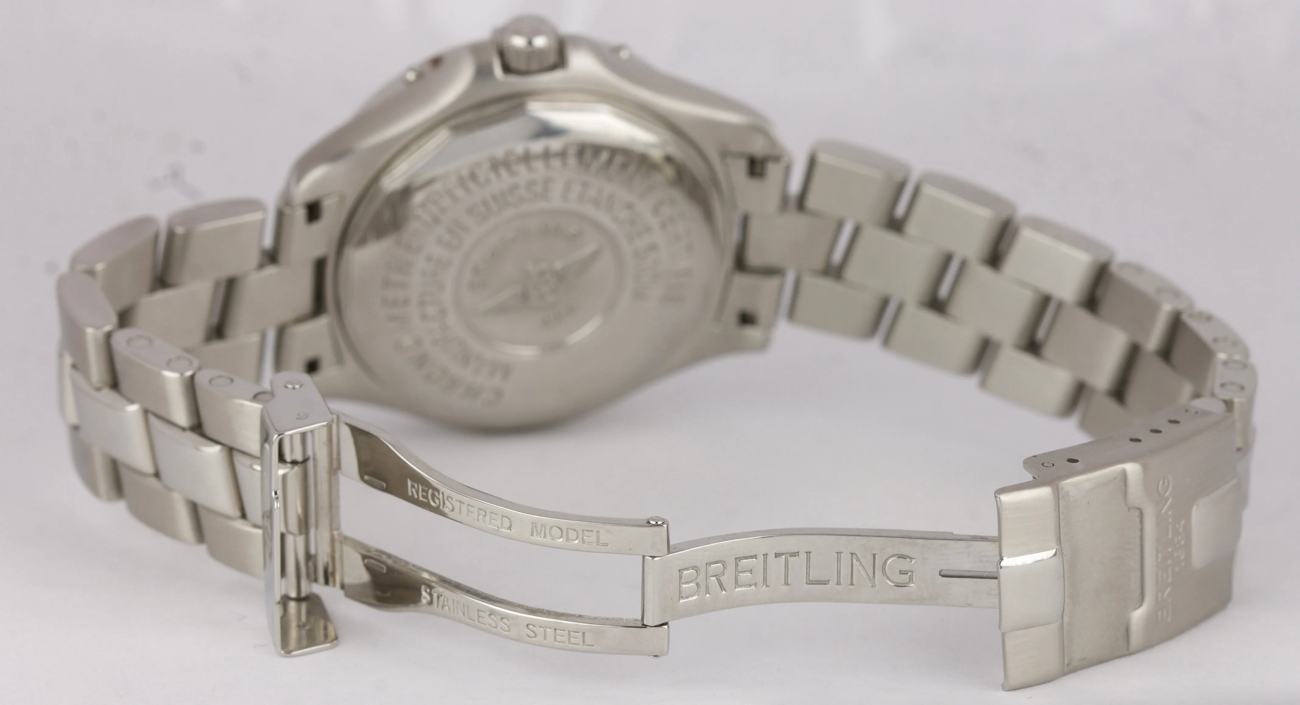 MINT Men's Breitling Colt Ocean Date 500M Stainless Blue Quartz Watch A64350