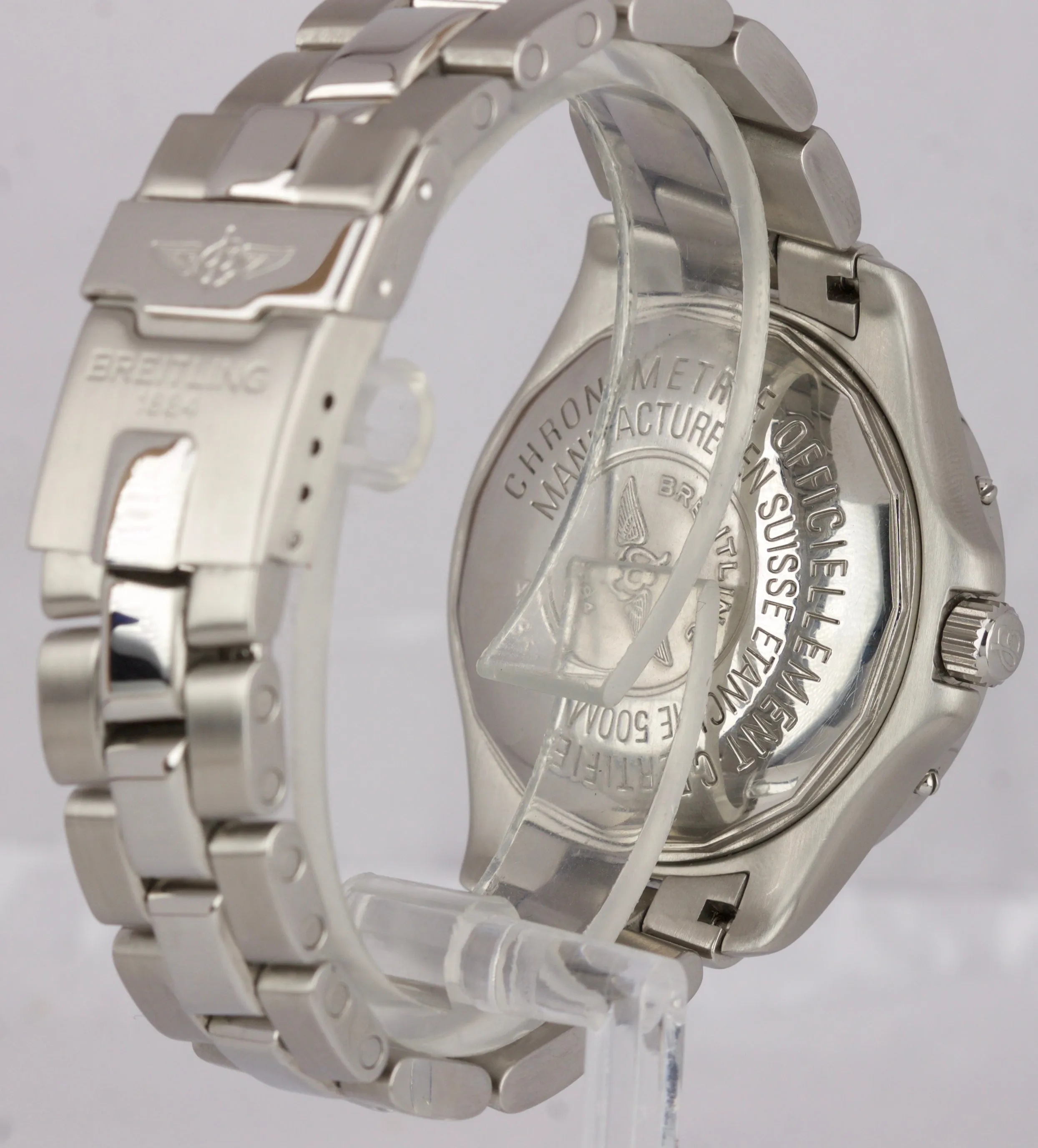 MINT Men's Breitling Colt Ocean Date 500M Stainless Blue Quartz Watch A64350