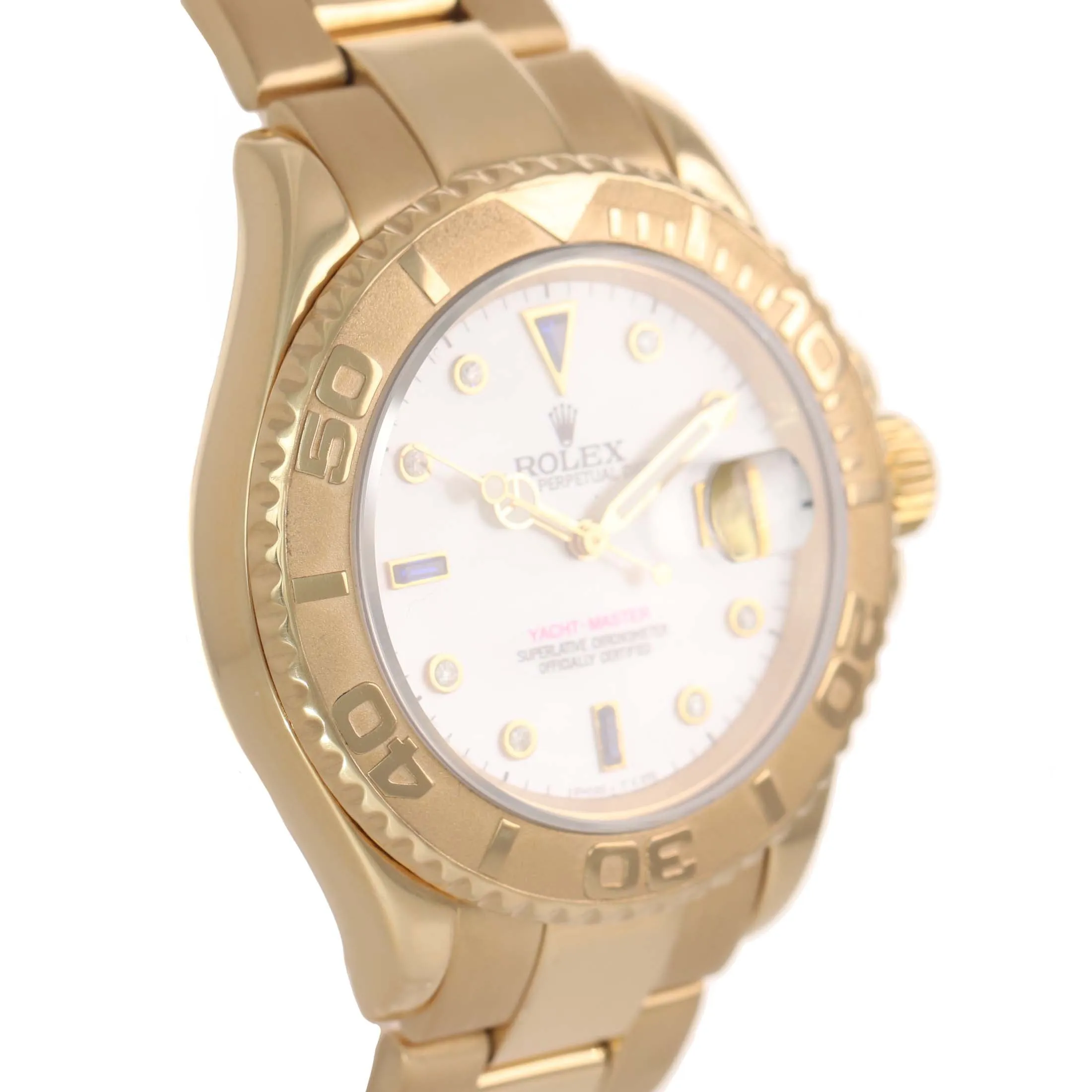 MINT MOP DIAMOND Dial Rolex Yacht-Master 18k Yellow Gold 16628 40mm Watch & Box