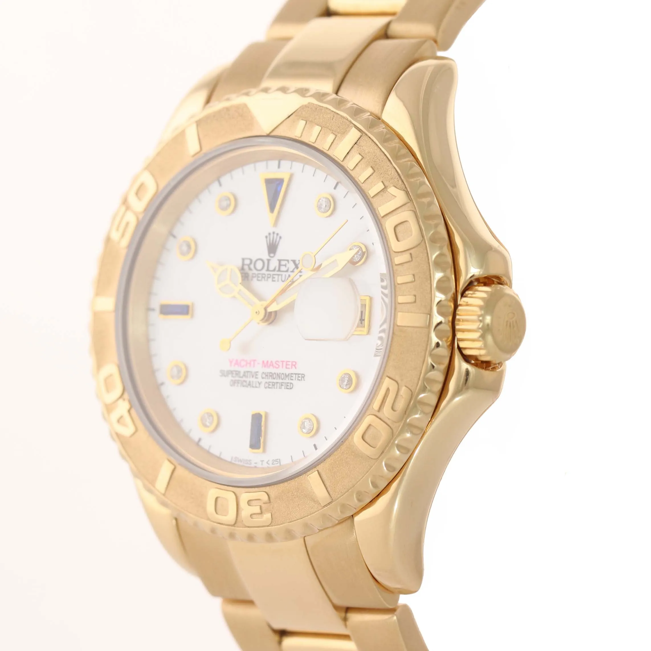 MINT MOP DIAMOND Dial Rolex Yacht-Master 18k Yellow Gold 16628 40mm Watch & Box