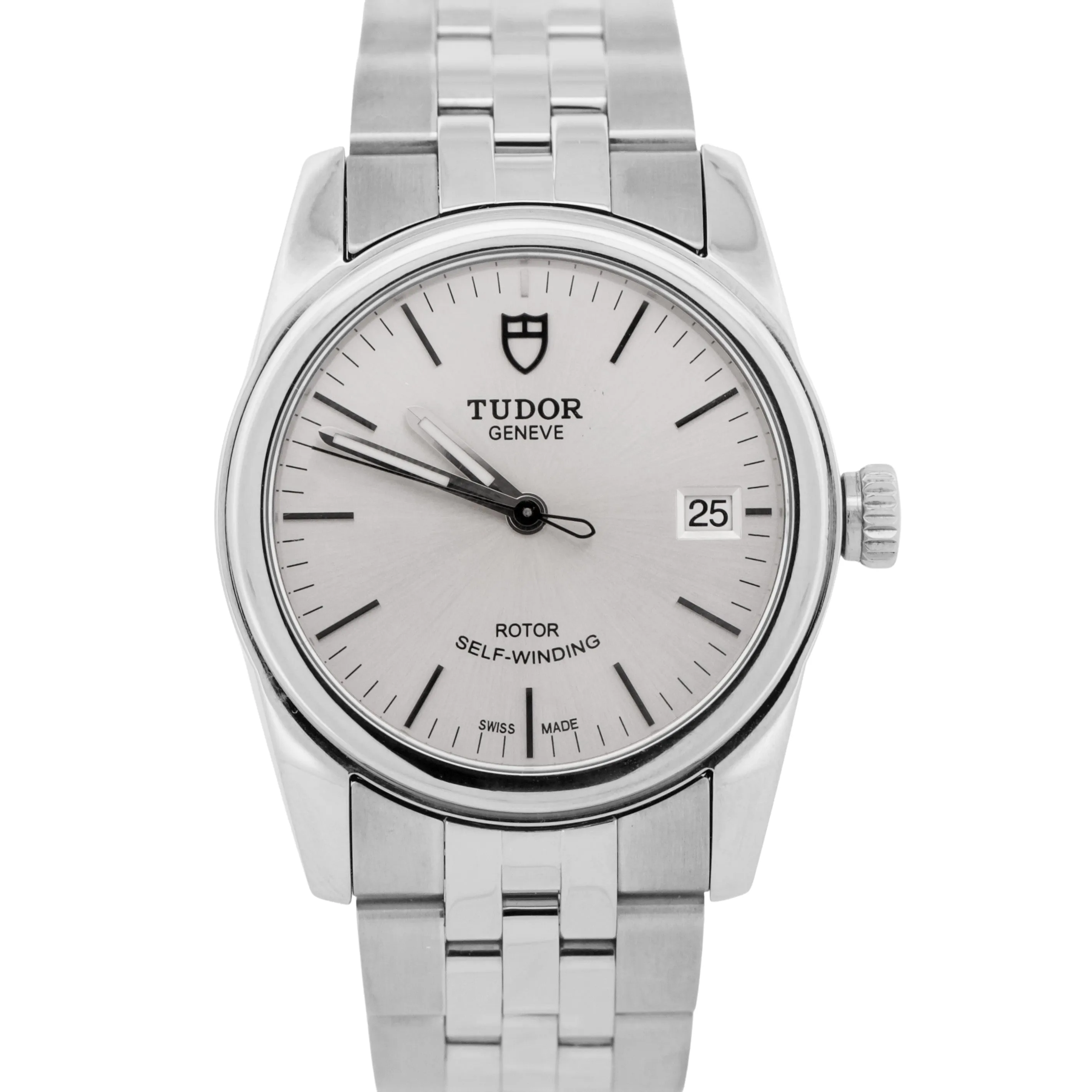 MINT PAPERS Tudor Glamour Date 36mm SILVER Stainless Steel 55000 Watch BOX