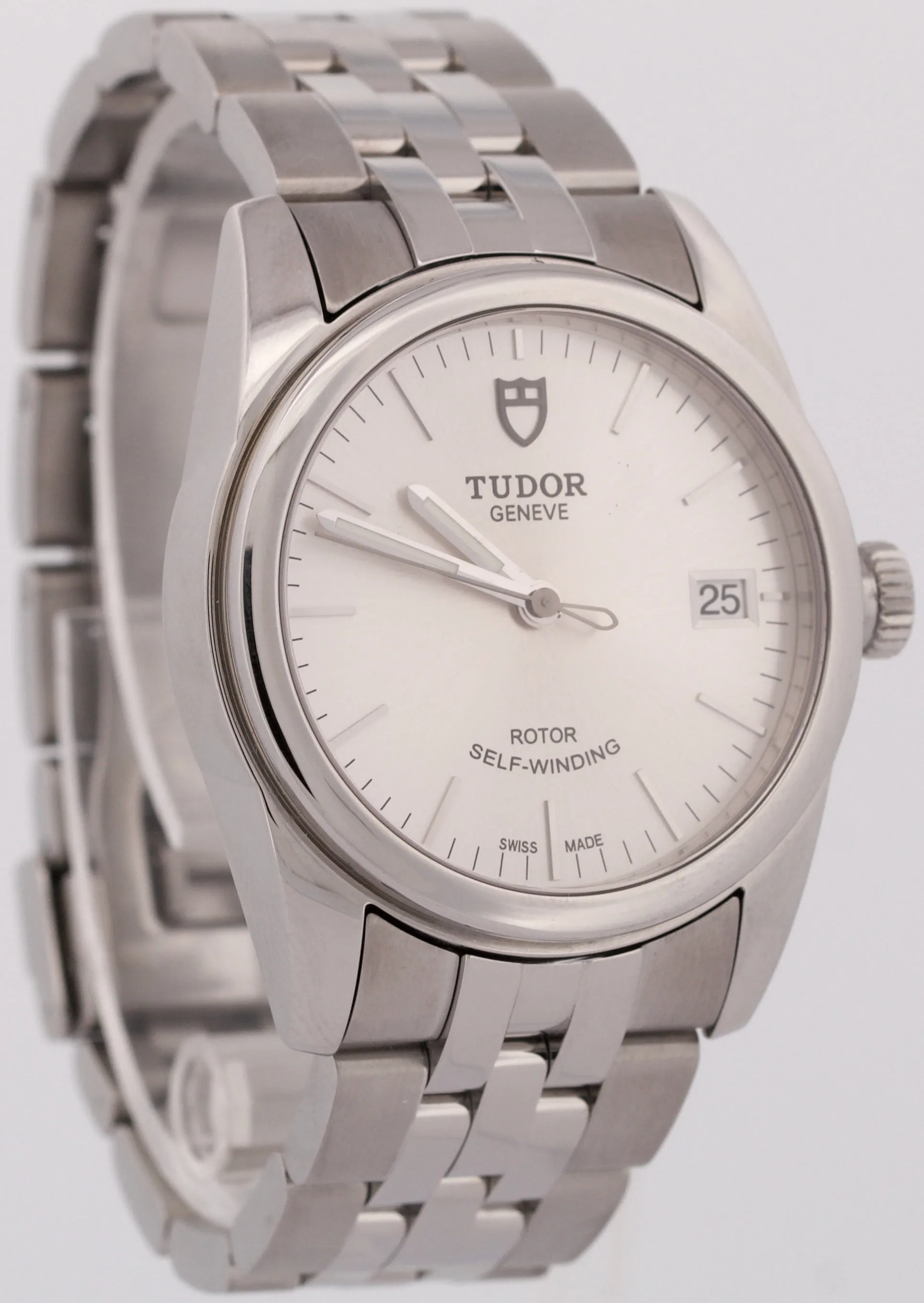 MINT PAPERS Tudor Glamour Date 36mm SILVER Stainless Steel 55000 Watch BOX
