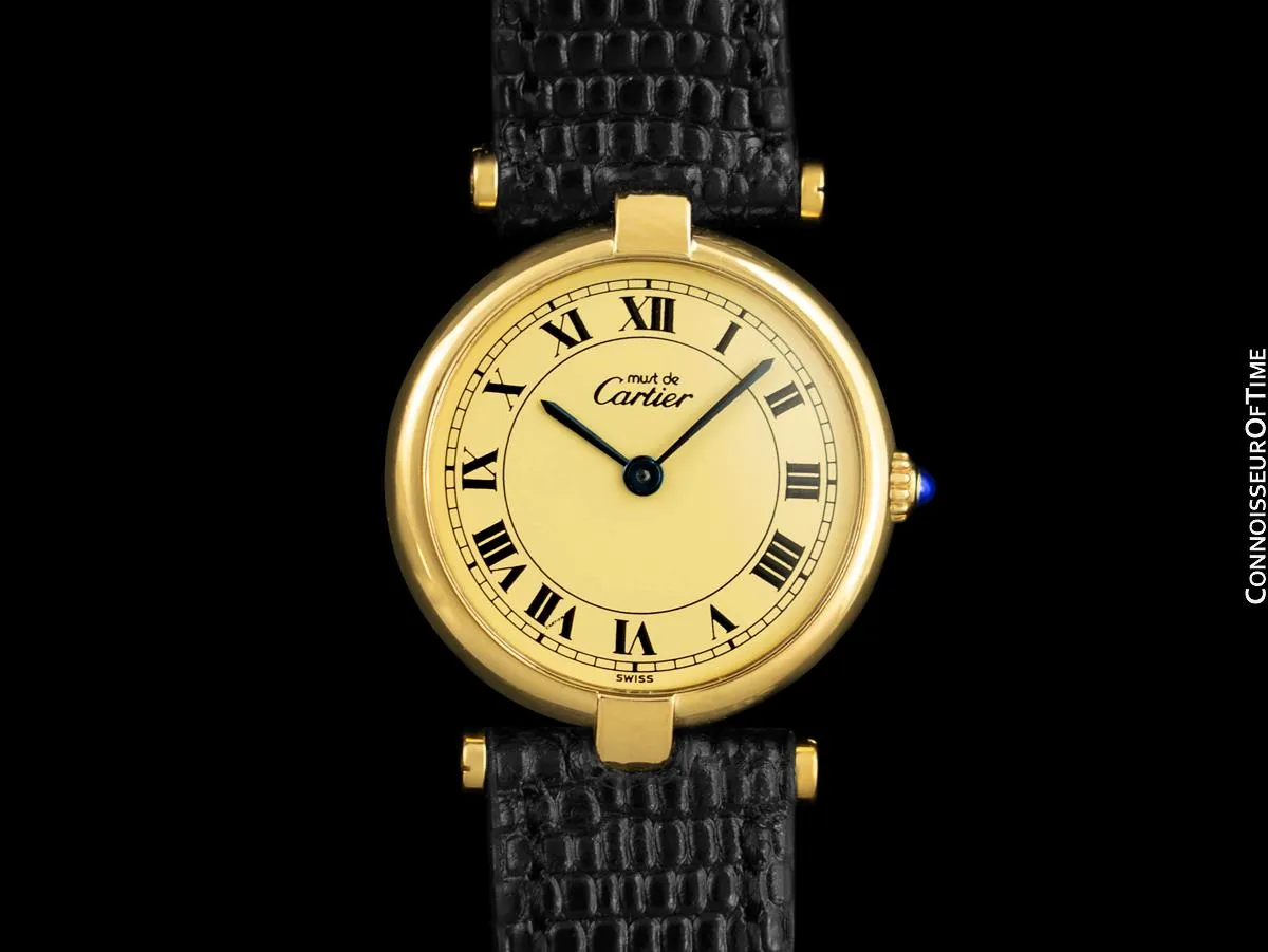 Must De Cartier Vendome Ladies Vermeil Watch - 18K Gold Over Sterling Silver