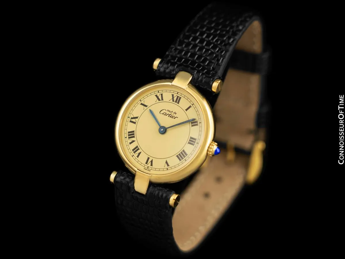 Must De Cartier Vendome Ladies Vermeil Watch - 18K Gold Over Sterling Silver