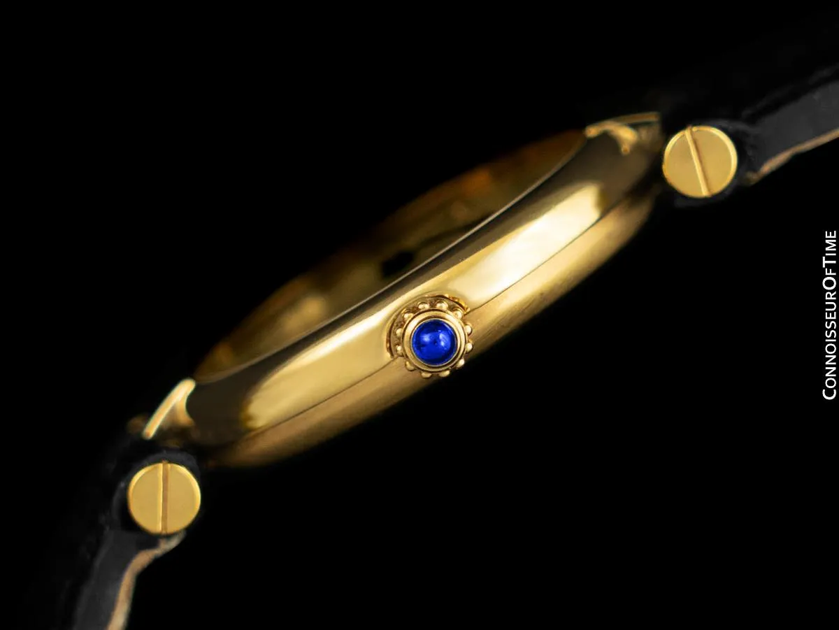 Must De Cartier Vendome Ladies Vermeil Watch - 18K Gold Over Sterling Silver