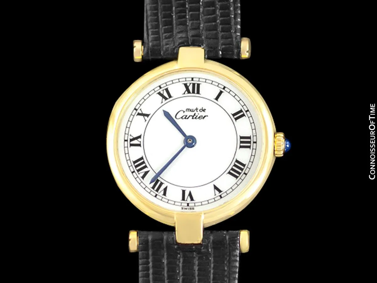 Must De Cartier Vendome Ladies Vermeil Watch - 18K Gold Over Sterling Silver