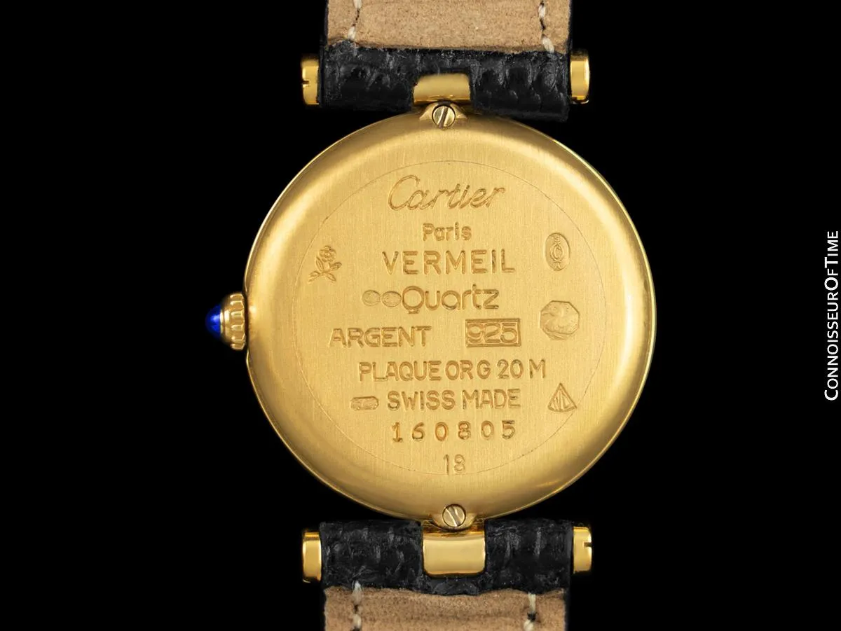 Must De Cartier Vendome Ladies Vermeil Watch - 18K Gold Over Sterling Silver