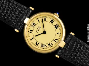 Must De Cartier Vendome Ladies Vermeil Watch - 18K Gold Over Sterling Silver
