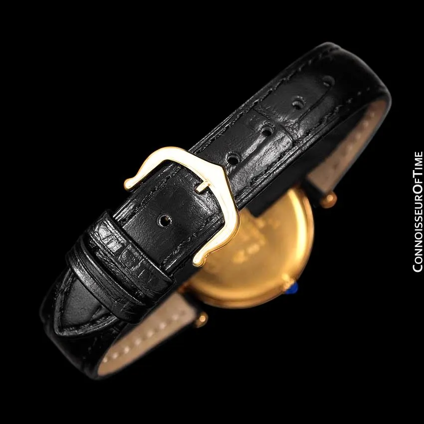 Must De Cartier Vendome  Mens Midsize Unisex Vermeil Watch - 18K Gold Over Sterling Silver