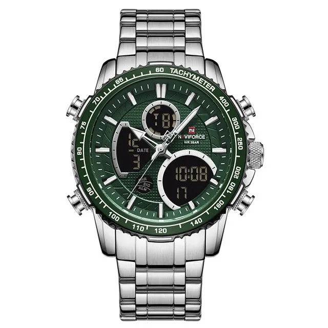 Naviforce men assista topo marca de luxo grande dial relógios do esporte dos homens cronógrafo quartzo relógio de pulso data masculino relogio masculino