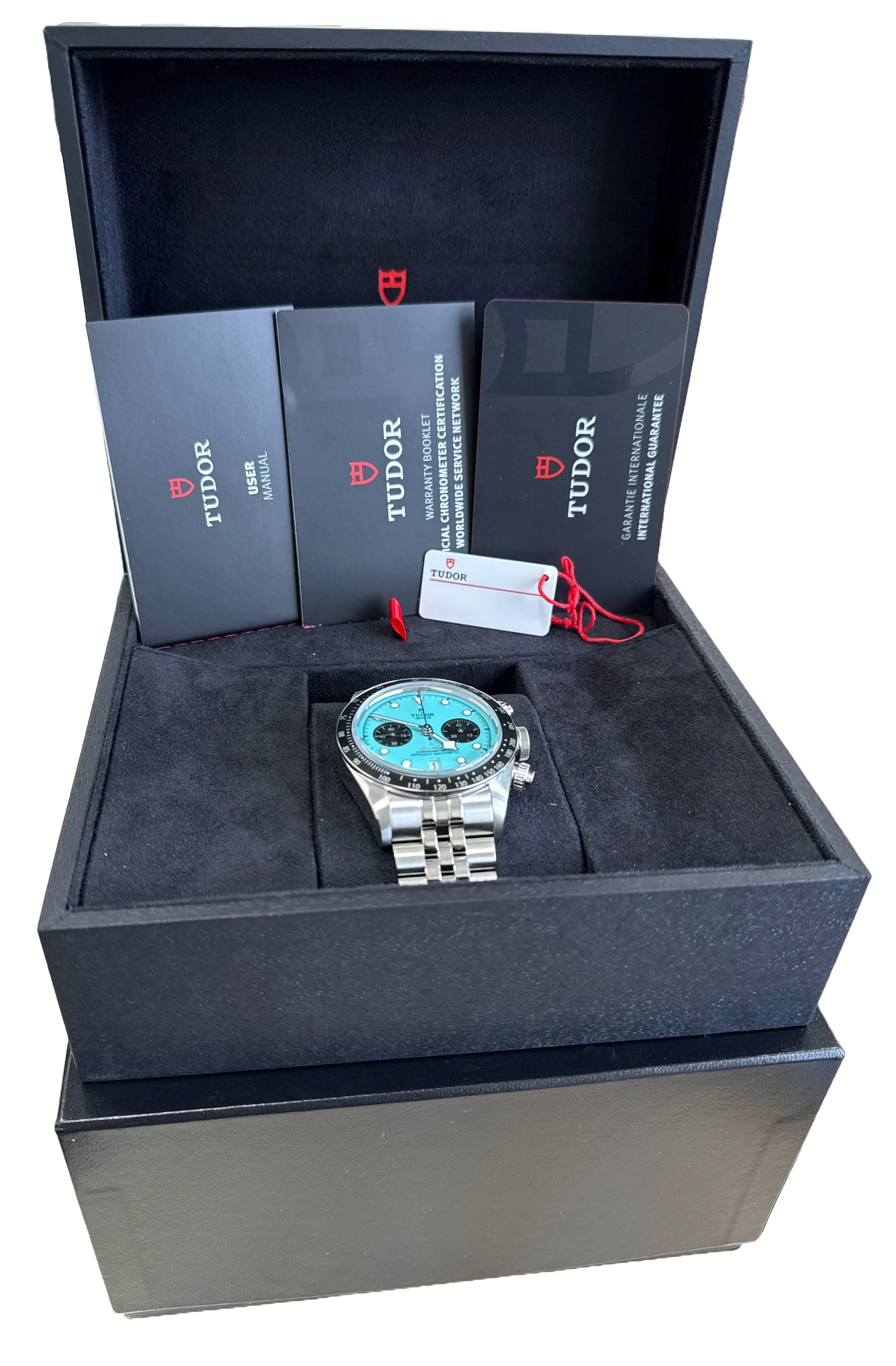 NEW MARCH 2025 PAPERS Tudor Black Bay Chrono 41mm FLAMINGO BLUE JUBILEE 79360 N