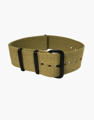 Nylon NATO Khaki-Desert Beige Strap with Black buckles PVD by LUX