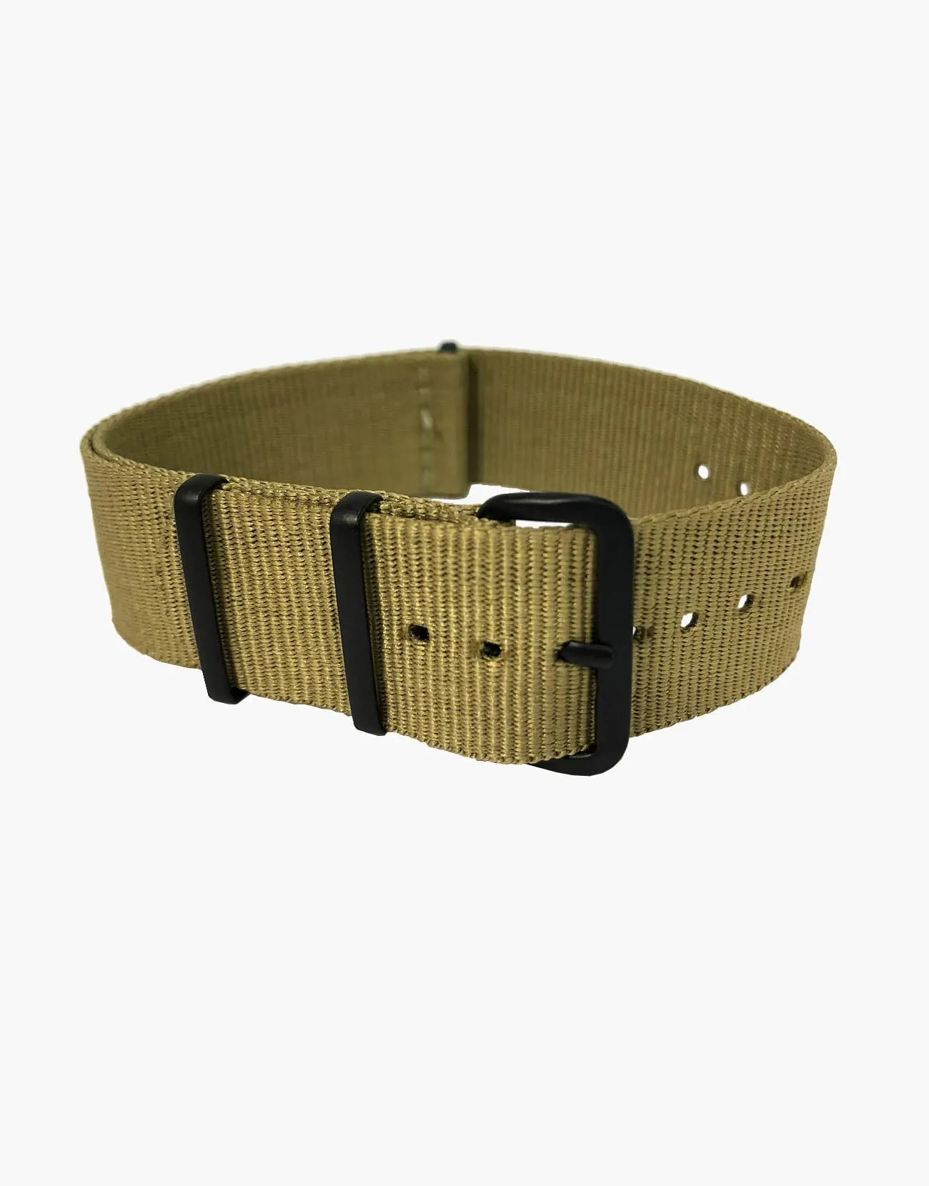 Nylon NATO Khaki-Desert Beige Strap with Black buckles PVD by LUX