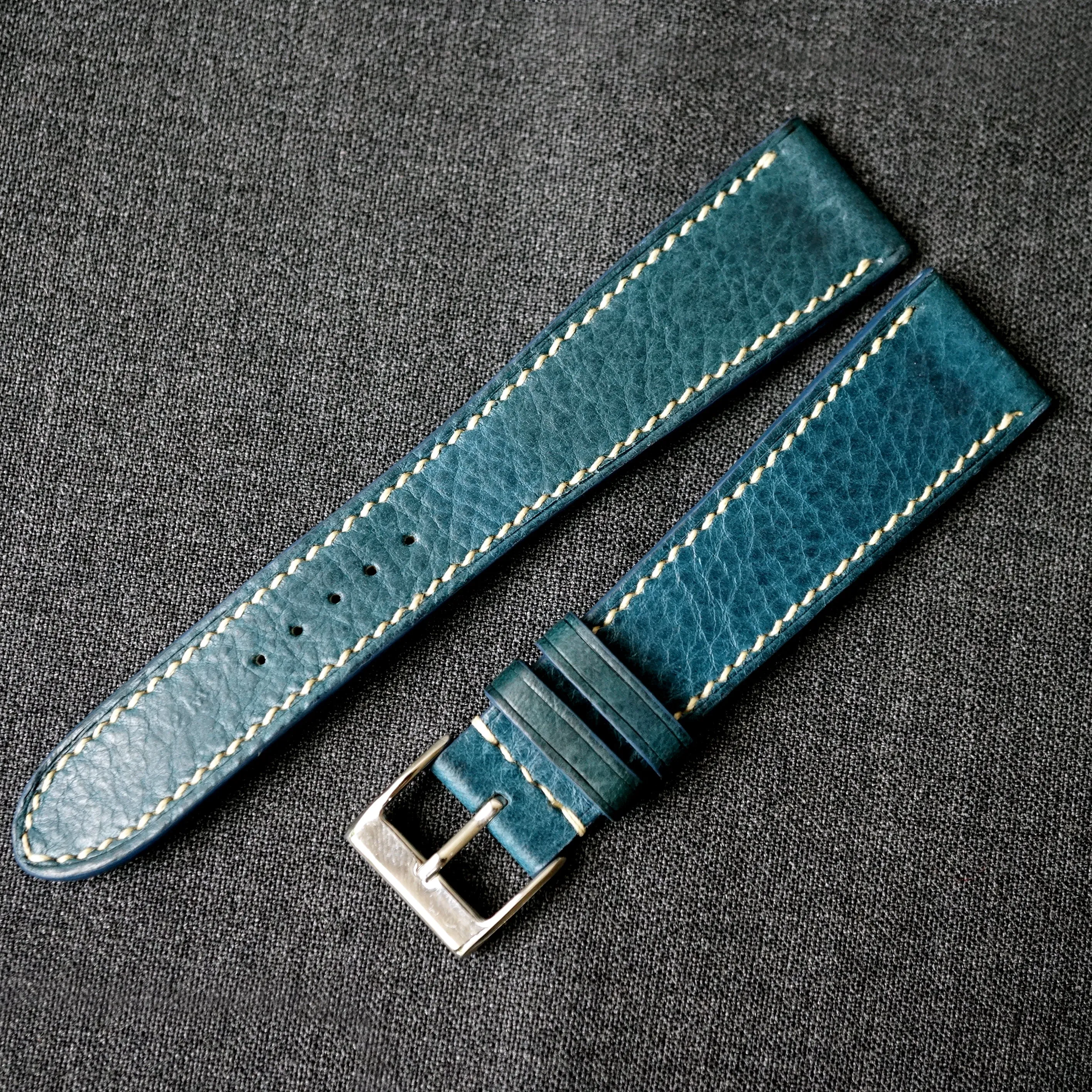 OCEAN BLUE BOX CALF CUSTOM MADE STRAP
