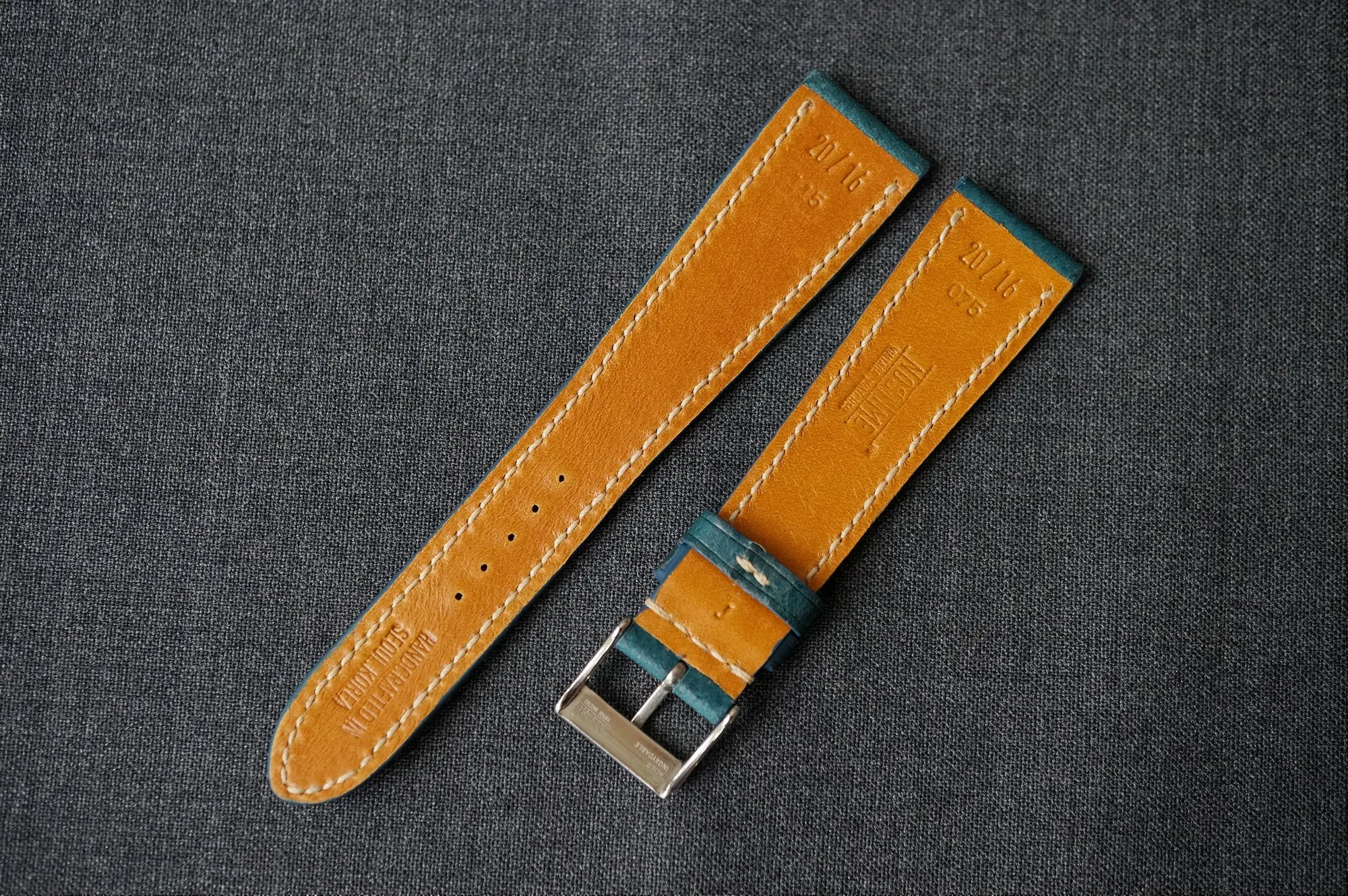 OCEAN BLUE BOX CALF CUSTOM MADE STRAP