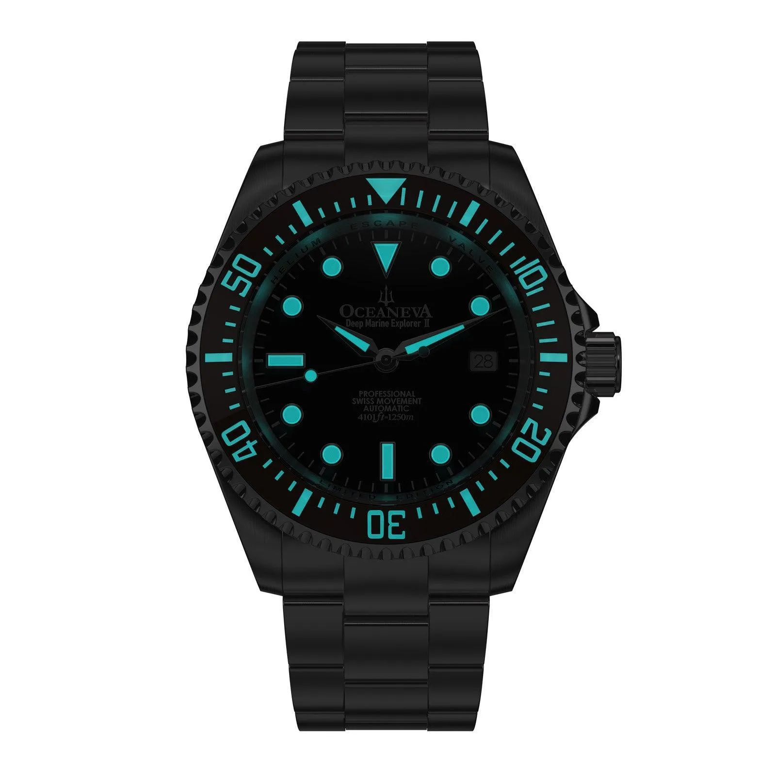 Oceaneva Men's Deep Marine Explorer II 1250M Pro Diver Watch Brown Black