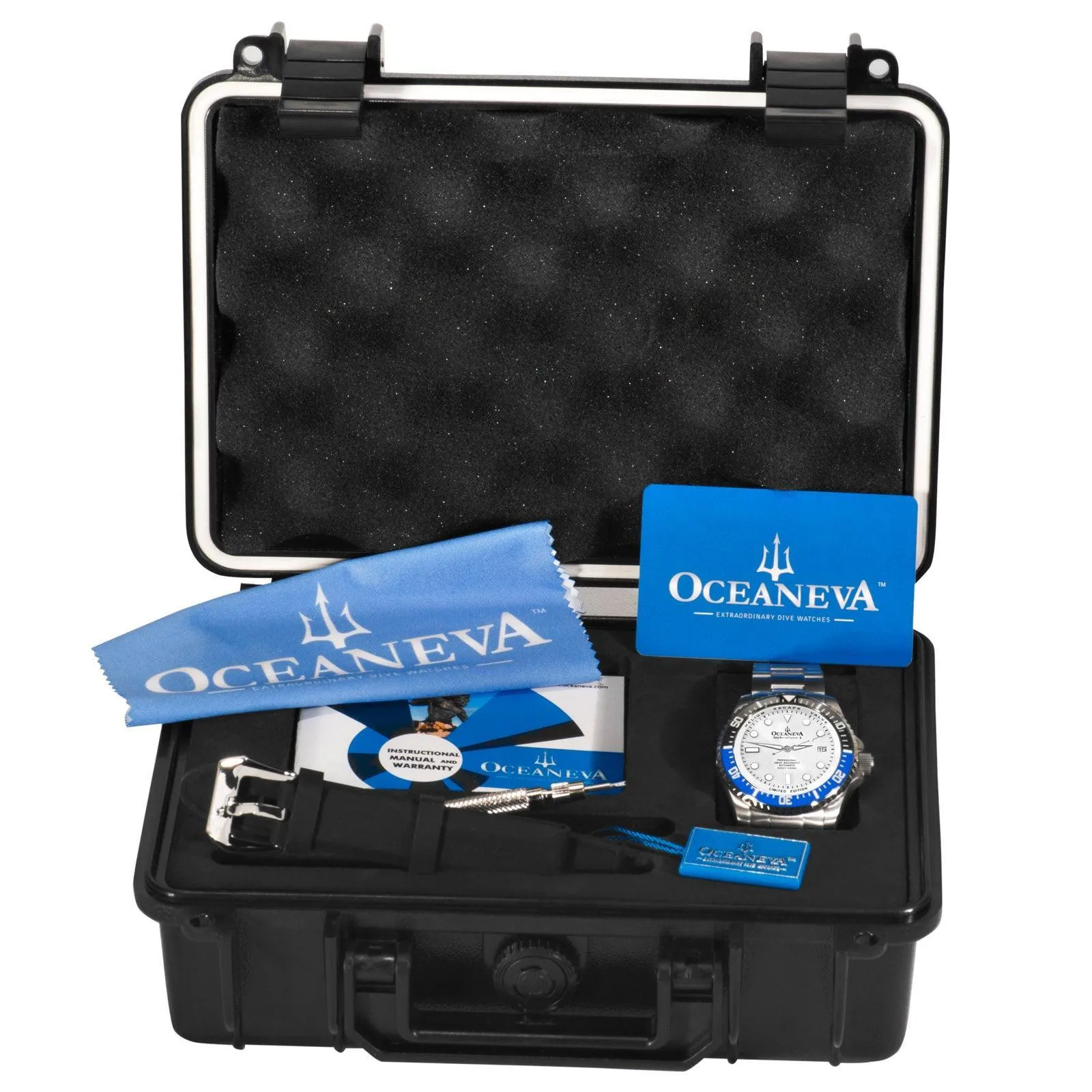 Oceaneva Men's Deep Marine Explorer II 1250M Pro Diver Watch White Dial