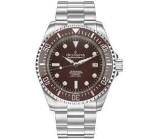 Oceaneva Men's Deep Marine Explorer II1250M Pro Diver Watch Brown