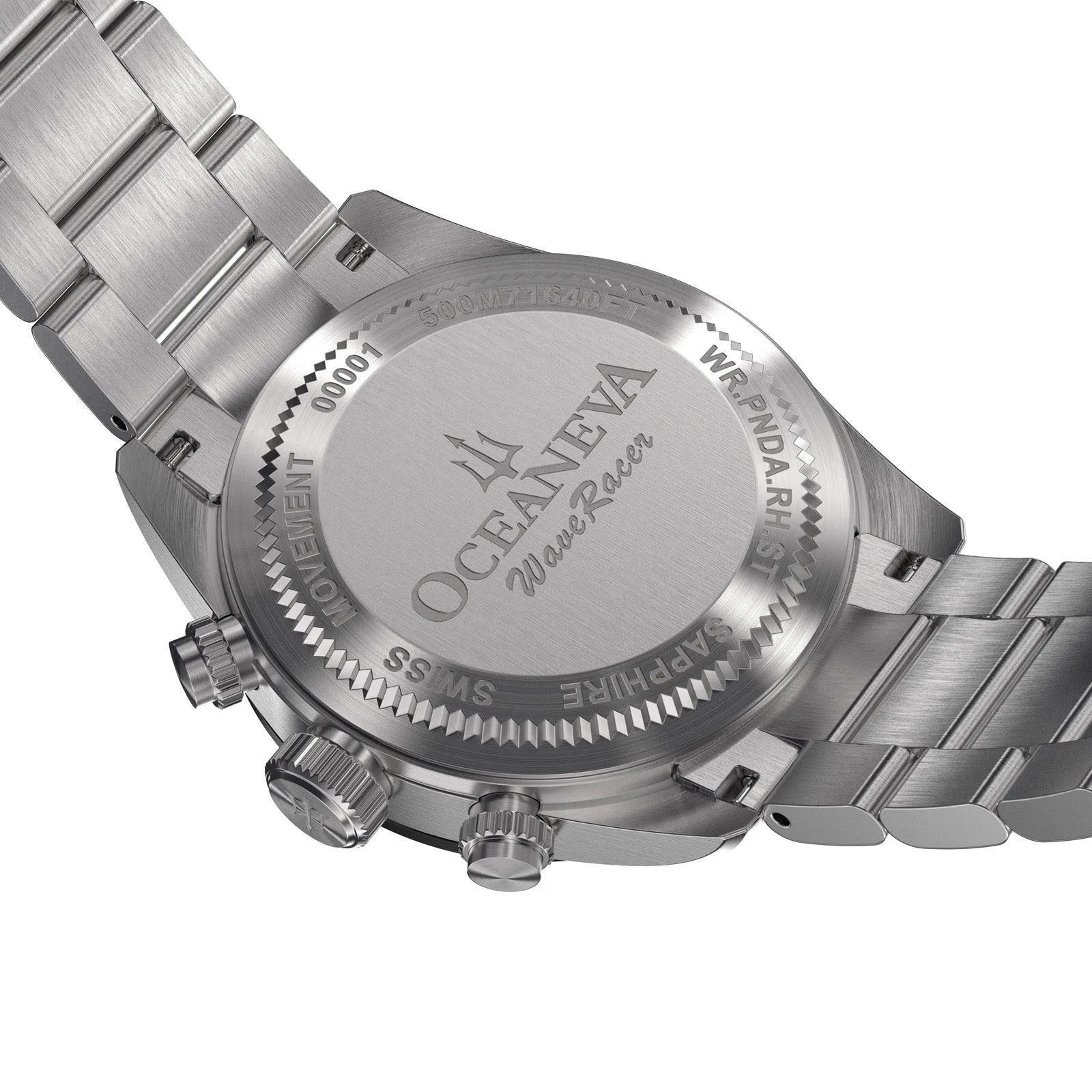 Oceaneva Men's WaveRacer™ 500M Pro Diver White Dial Panda Chronograph Watch