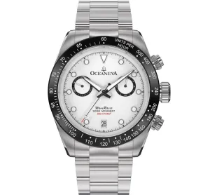 Oceaneva Men's WaveRacer™ 500M Pro Diver White Dial Panda Chronograph Watch