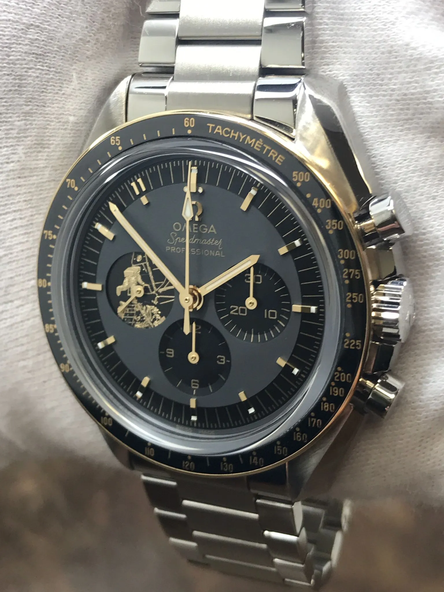 Omega 50th Ann. L.E 310.20.42.50.01.001 Apollo 11 Black Dial Hand Wind Men's Watch