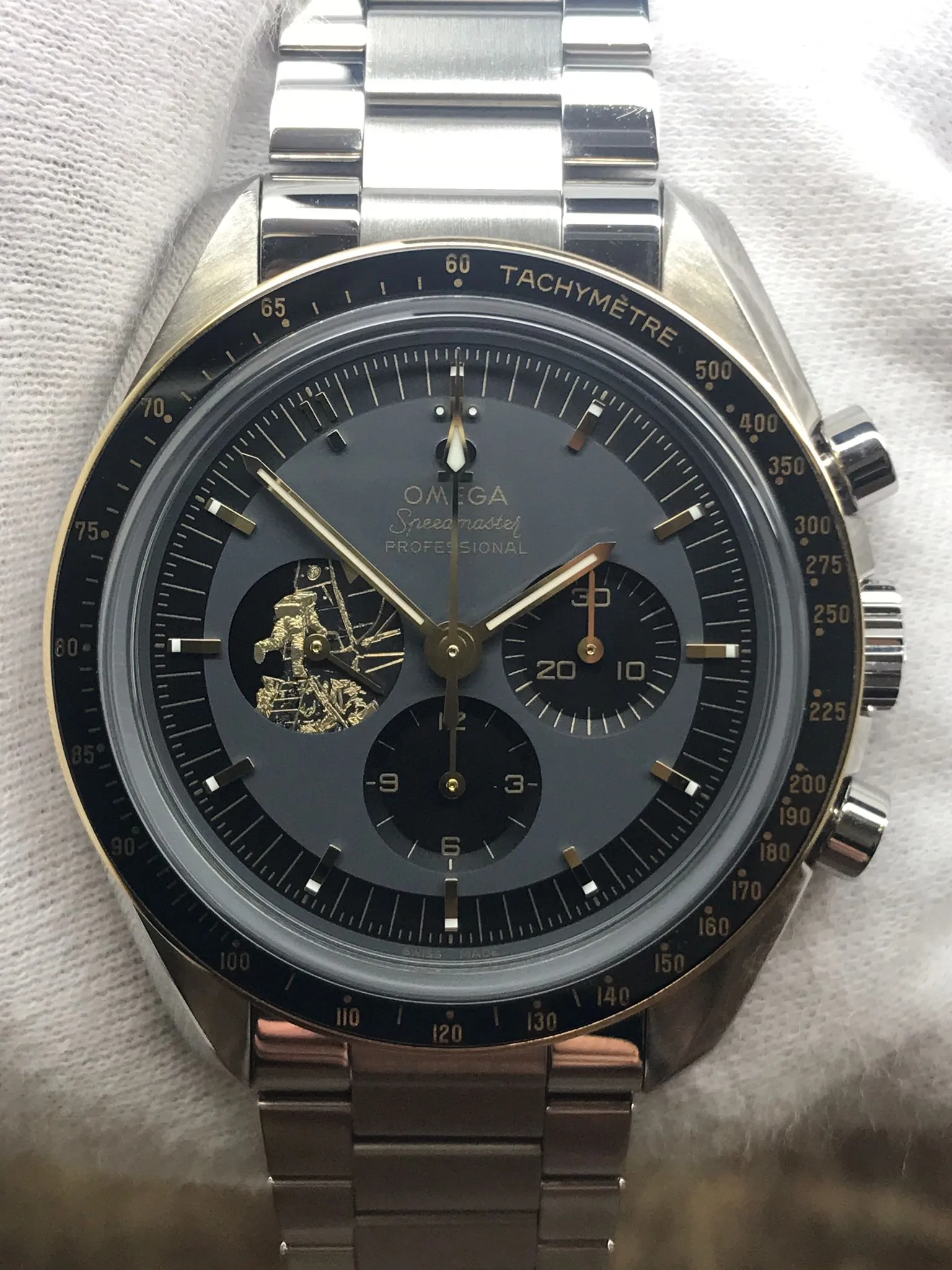 Omega 50th Ann. L.E 310.20.42.50.01.001 Apollo 11 Black Dial Hand Wind Men's Watch