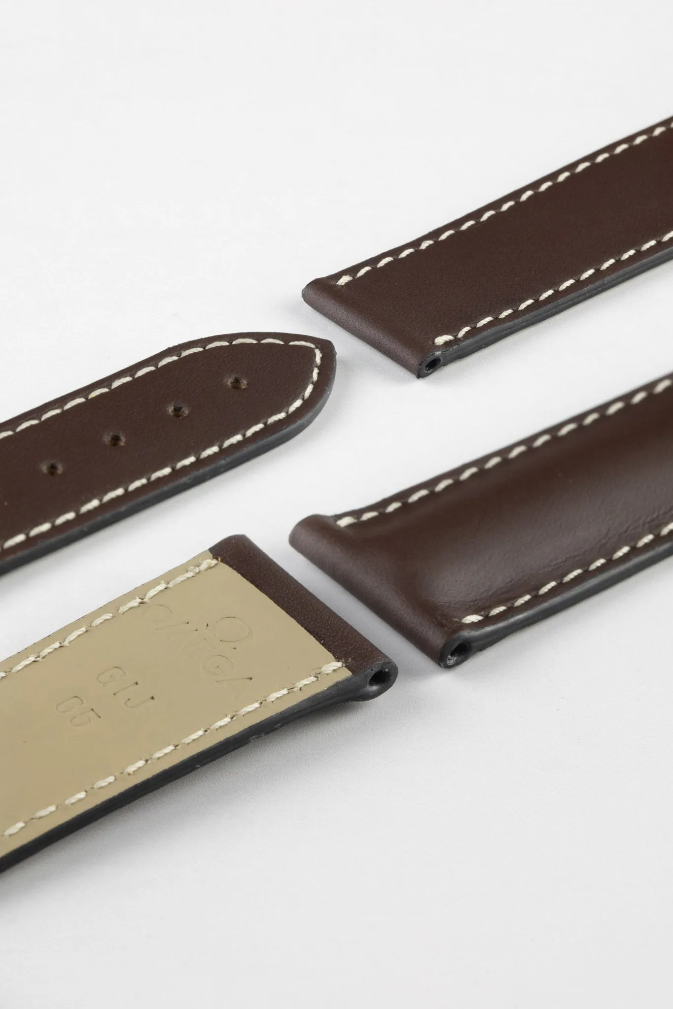 OMEGA 98000150 Calfskin Leather 21mm Deployment Watch Strap - BROWN