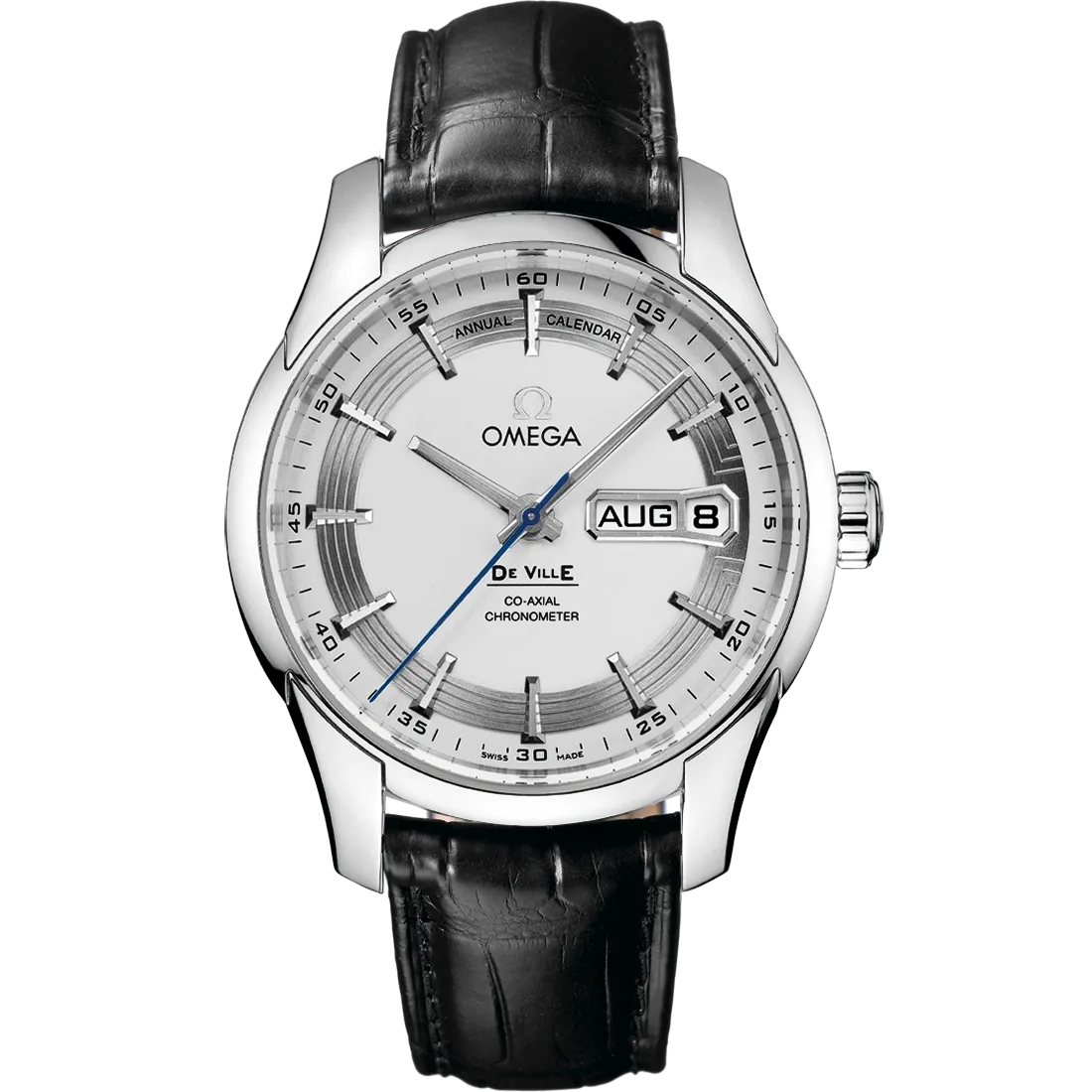 Omega De Ville Hour Vision 41 mm, steel on leather strap