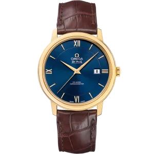 Omega De Ville Prestige 39.5 mm, yellow gold on leather strap
