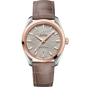 Omega Seamaster Aqua Terra 150M 38 mm, steel - Sedna™ gold on leather strap