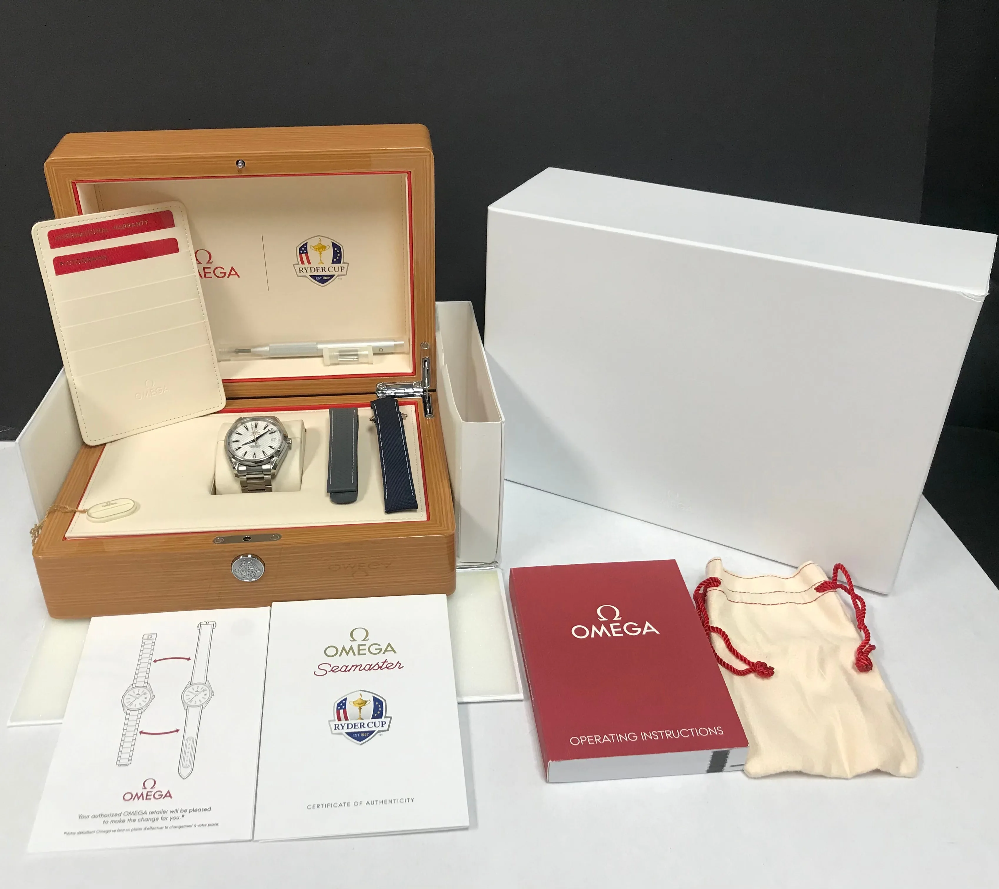 Omega Seamaster Aqua Terra Ryder Cup Limited Edition 616pcs 231.10.42.21.02.005 White Dial Automatic Men's Watch
