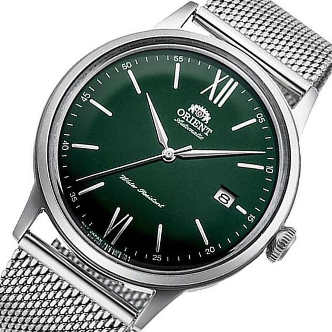 Orient Bambino Mesh Strap Green Dial RA-AC0018E10B RA-AC0018E Mechanical Watch