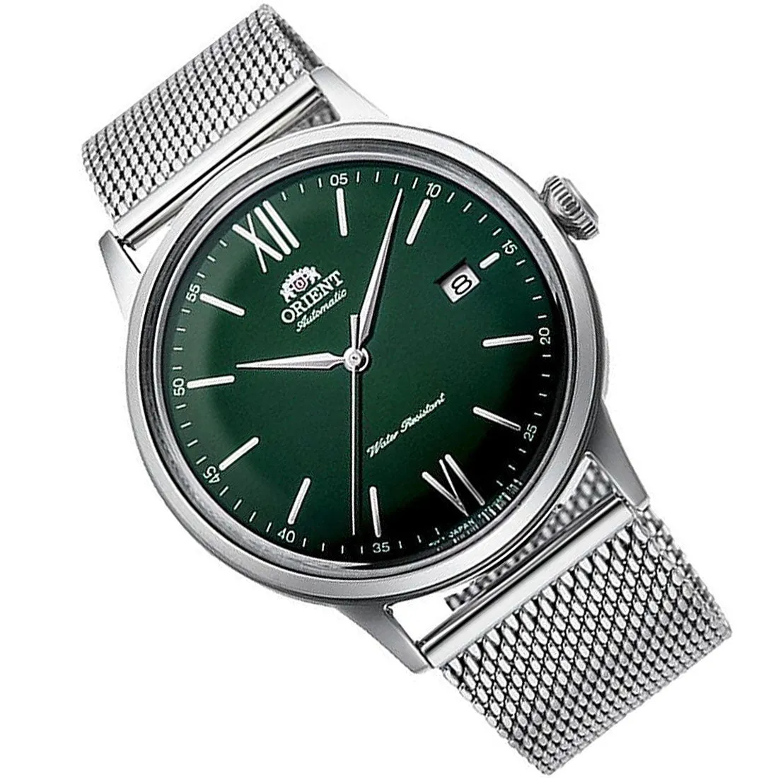 Orient Bambino Mesh Strap Green Dial RA-AC0018E10B RA-AC0018E Mechanical Watch