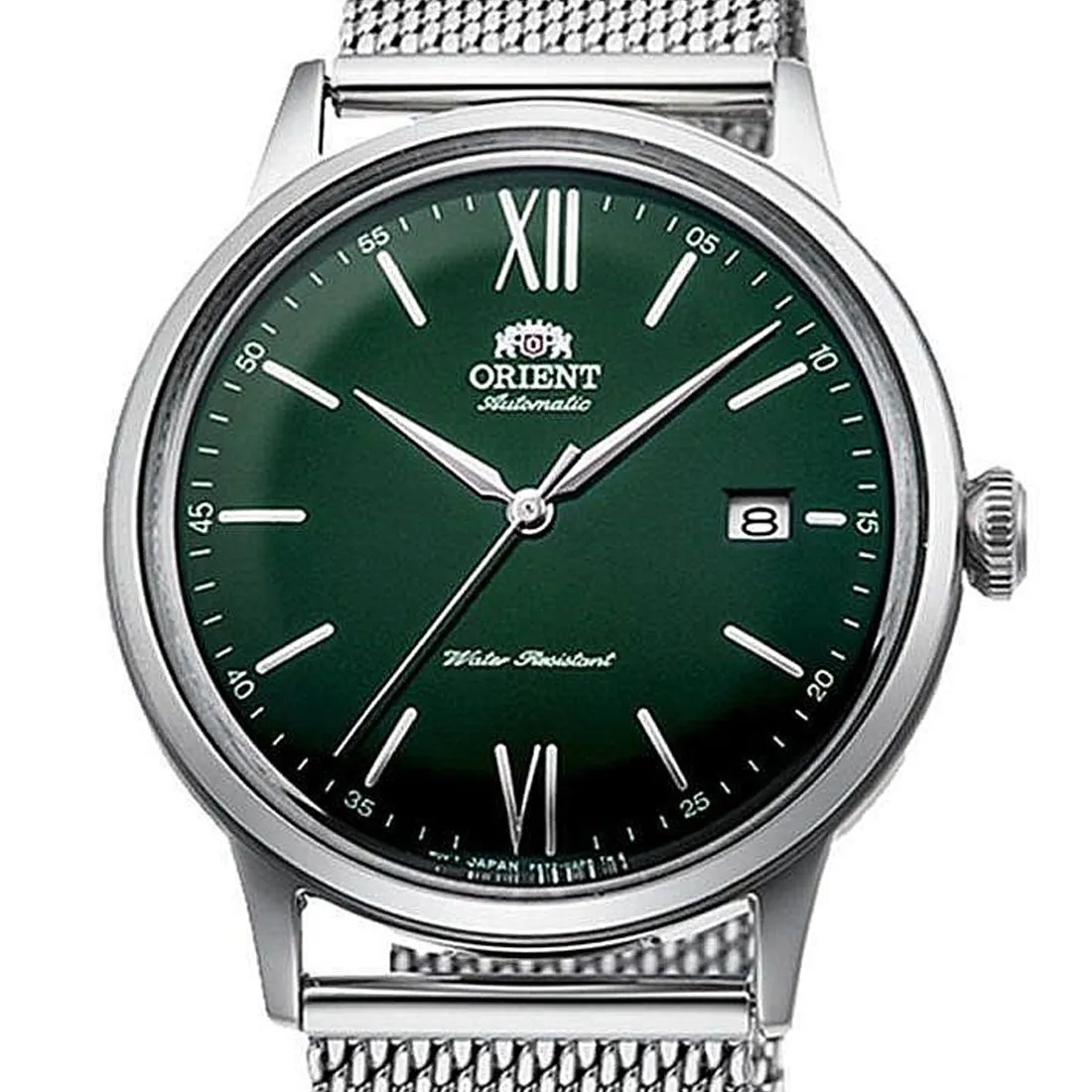 Orient Bambino Mesh Strap Green Dial RA-AC0018E10B RA-AC0018E Mechanical Watch