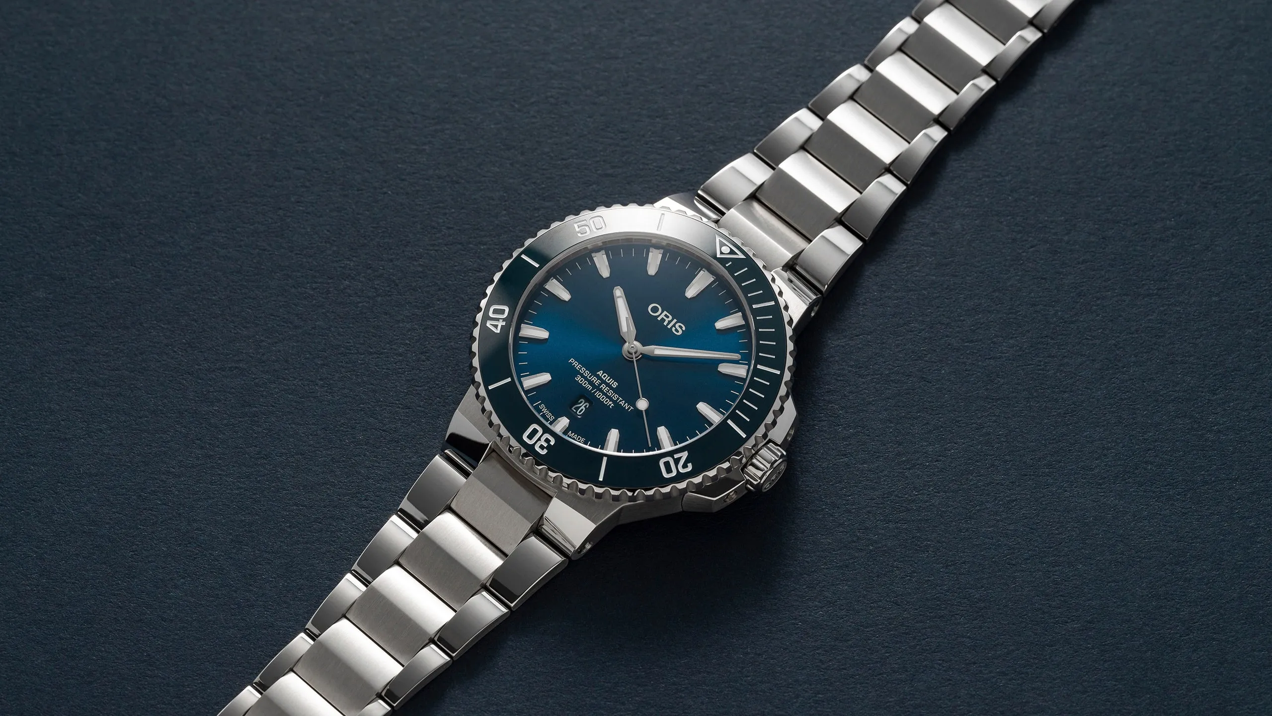 Oris Aquis Date 43.5mm Blue Dial Steel Men's Watch 01 733 7789 4135-07 8 23 04PEB