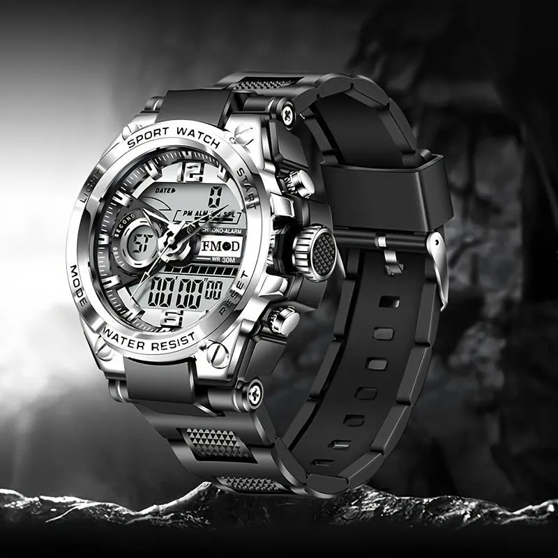 Outdoor Sports Electronic Watch 30M WR Luminous Digital Silicone Wrist Watch For Men Women FS