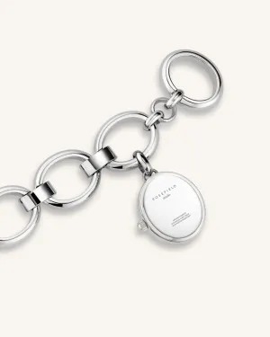 Oval Charm Chain Silver-Engraved