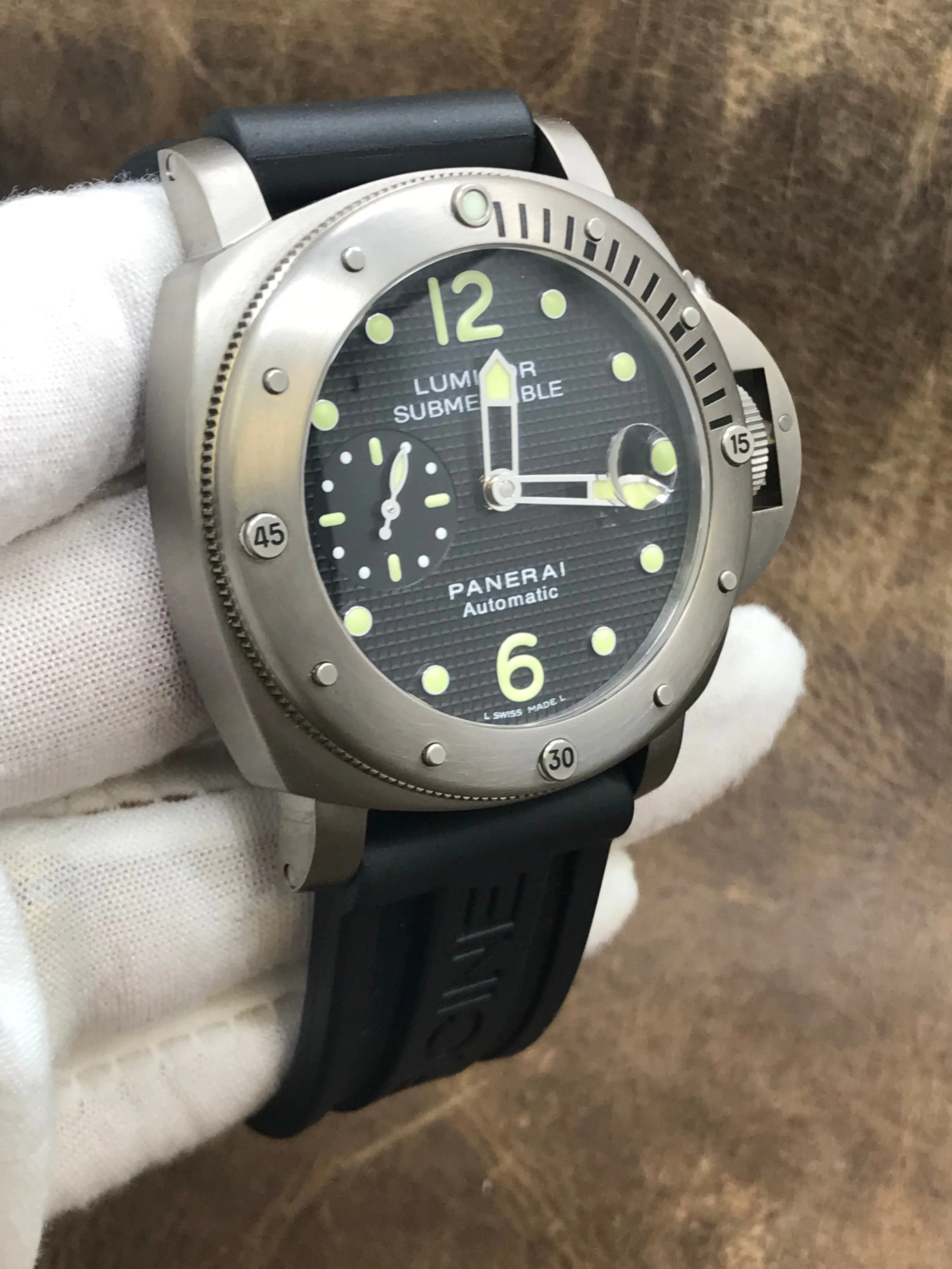 Panerai Luminor Submersible PAM00025 Black Dial Automatic Men's Watch