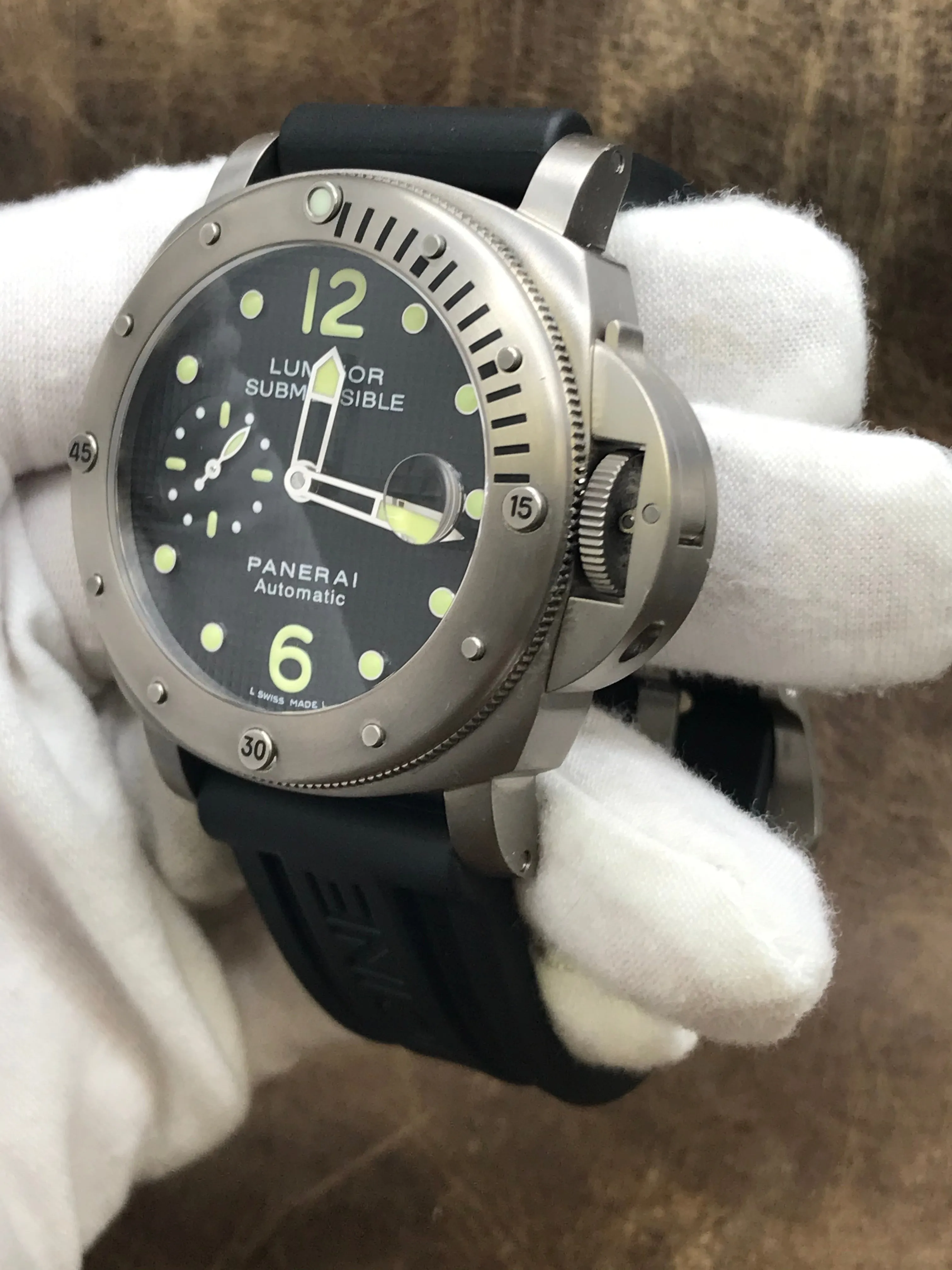 Panerai Luminor Submersible PAM00025 Black Dial Automatic Men's Watch