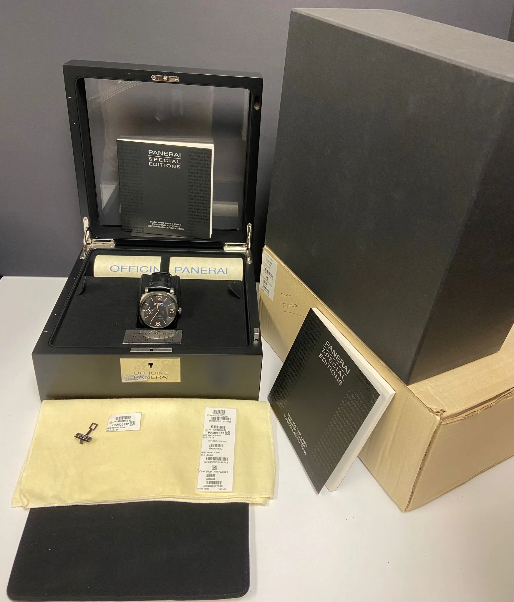 Panerai Radiomir 1940 3 Days Paneristi Forever PAM00532 Black Dial Hand-wound Men's Watch