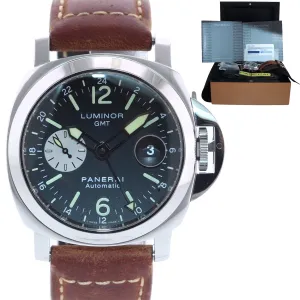 PAPERS Panerai PAM 88 Luminor GMT Date Automatic Black 44mm Steel Watch PAM00088