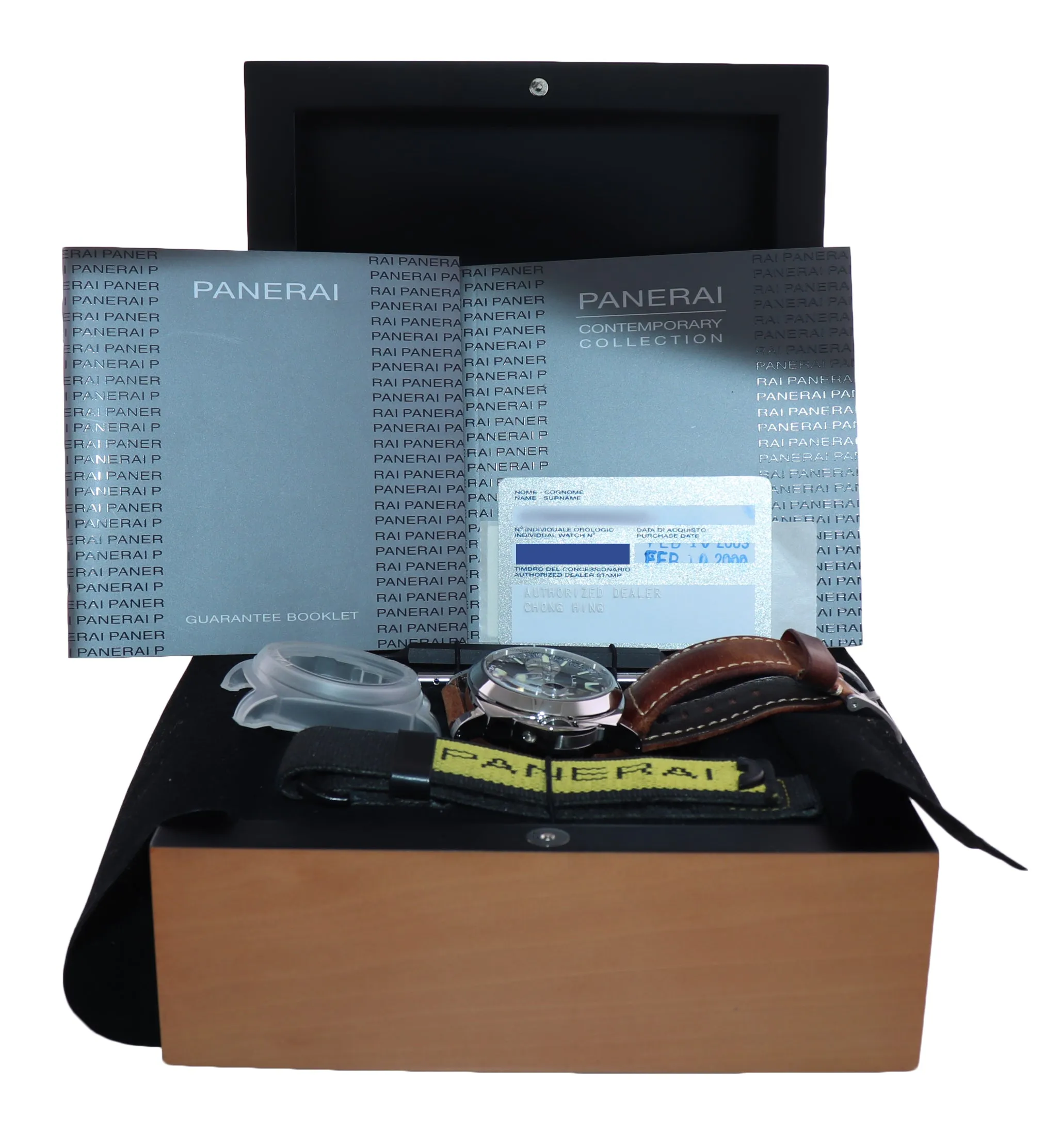 PAPERS Panerai PAM 88 Luminor GMT Date Automatic Black 44mm Steel Watch PAM00088