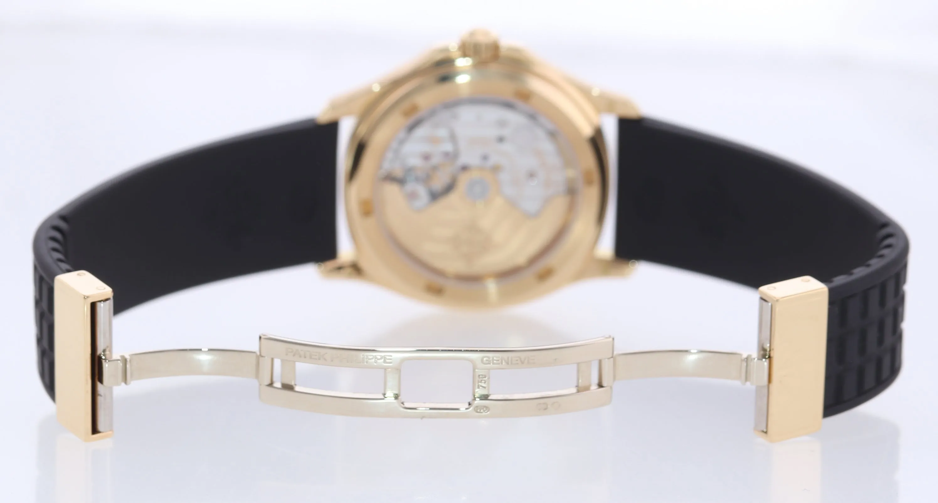 PAPERS Patek Philippe 5066J Aquanaut Black Rubber 5066 Yellow Gold 36mm Watch