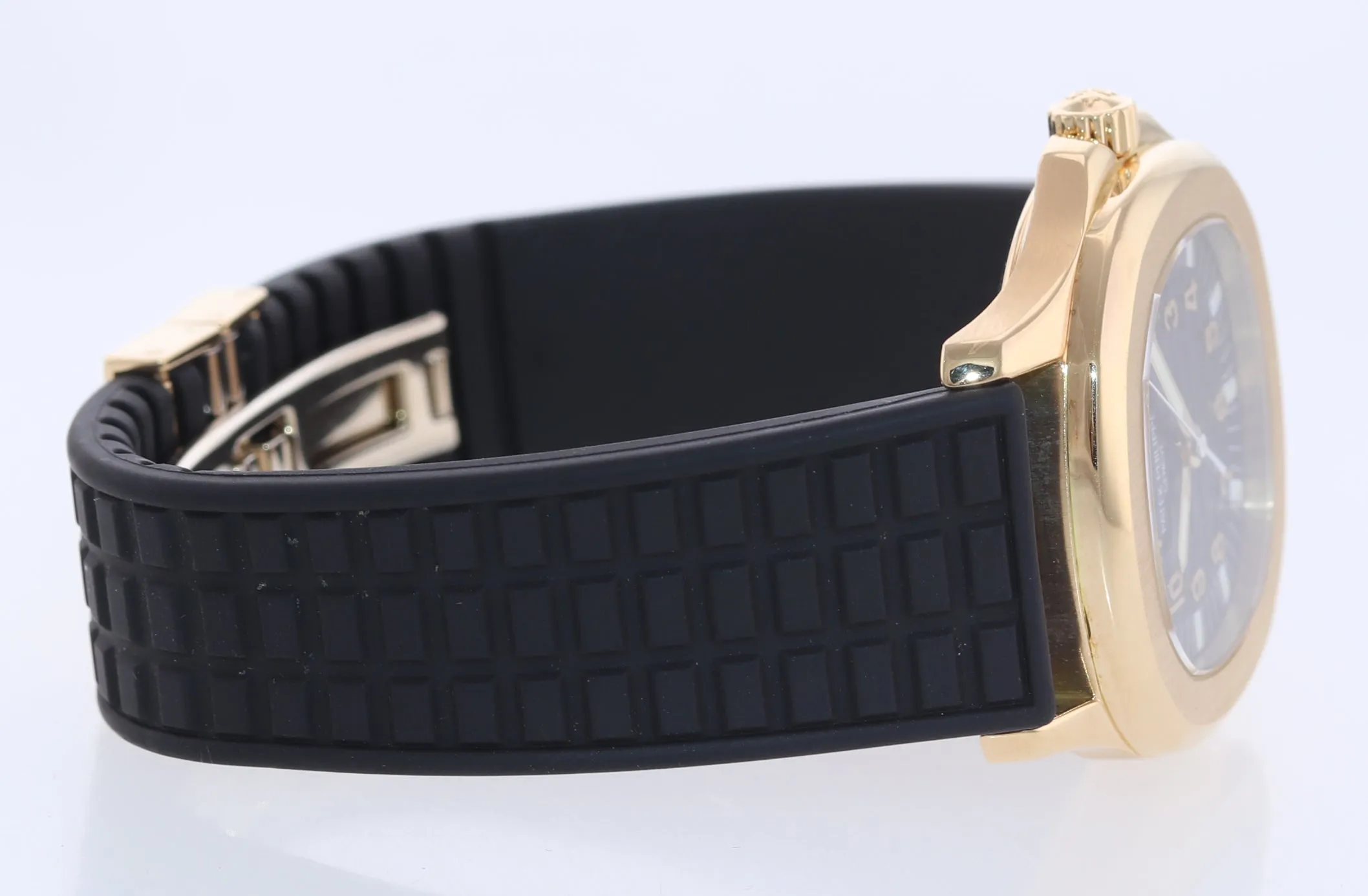 PAPERS Patek Philippe 5066J Aquanaut Black Rubber 5066 Yellow Gold 36mm Watch