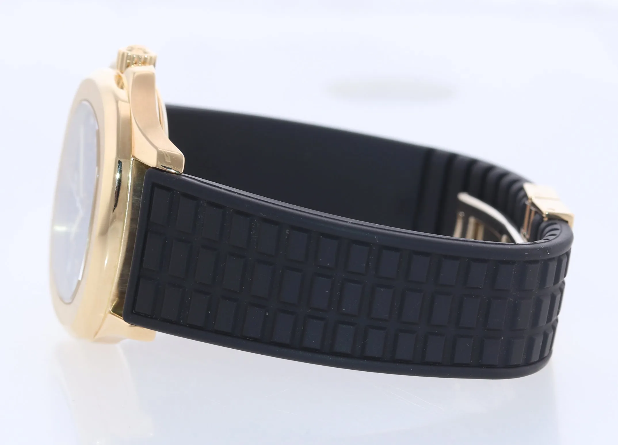 PAPERS Patek Philippe 5066J Aquanaut Black Rubber 5066 Yellow Gold 36mm Watch