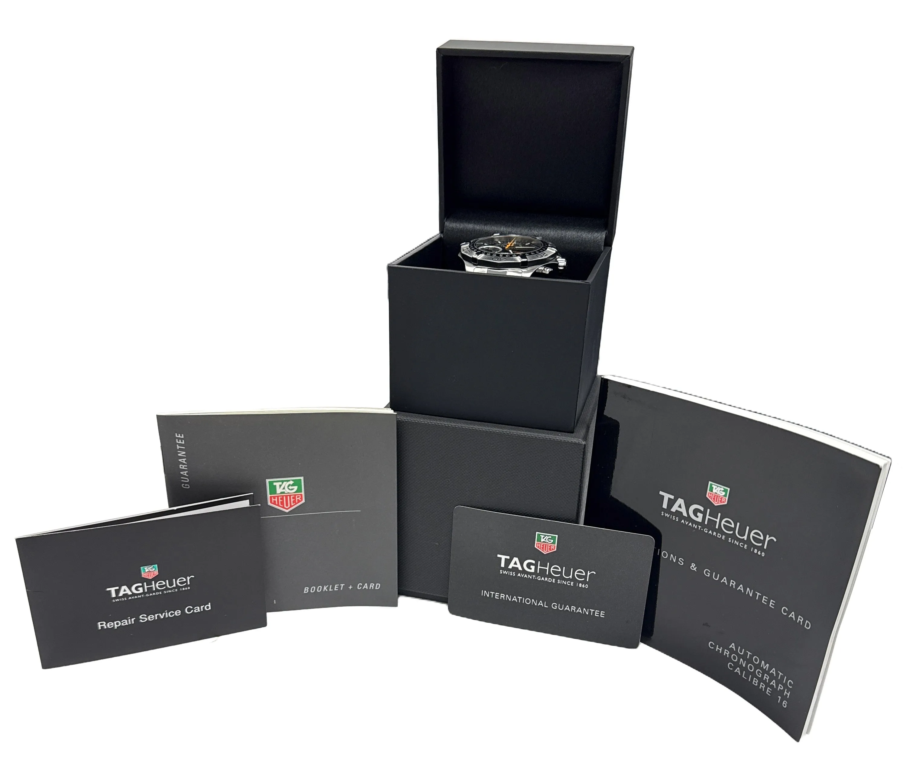 PAPERS Tag Heuer Aquaracer Black Steel Automatic 41mm CAF2113.BA0809 Watch