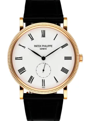 Patek Philippe Calatrava 5119R 18K Rose Gold Mens Watch Papers