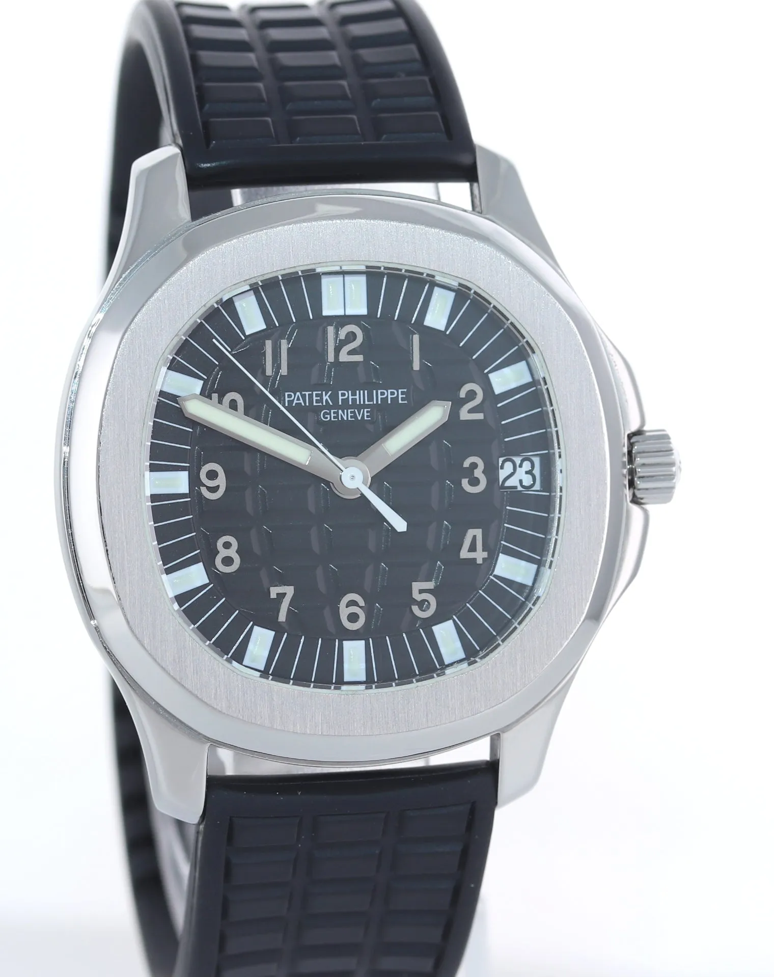 Patek Philippe Steel Aquanaut Black Rubber Tropical JUMBO 5065 38mm Watch