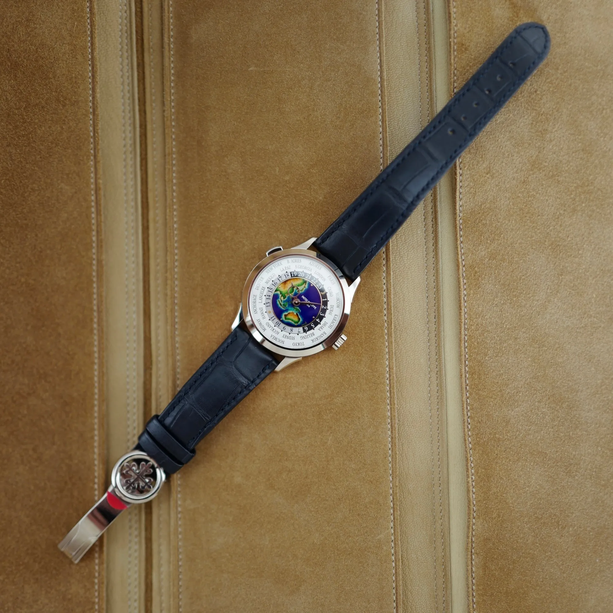 Patek Philippe White Gold World Time Enamel Watch Ref. 5231